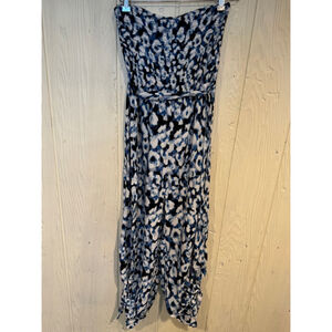 Ivy Street Strapless Jumpsuit Small Blue White